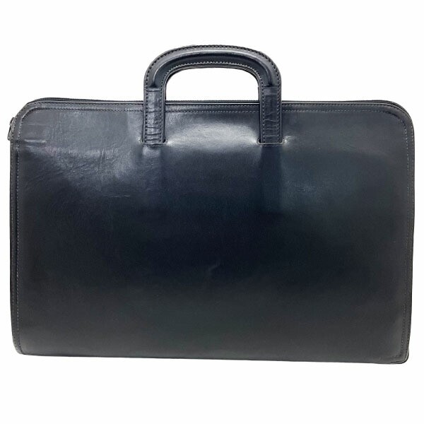 ■Authentic Burberry briefcase in black leather with a slide handle. Perfect for