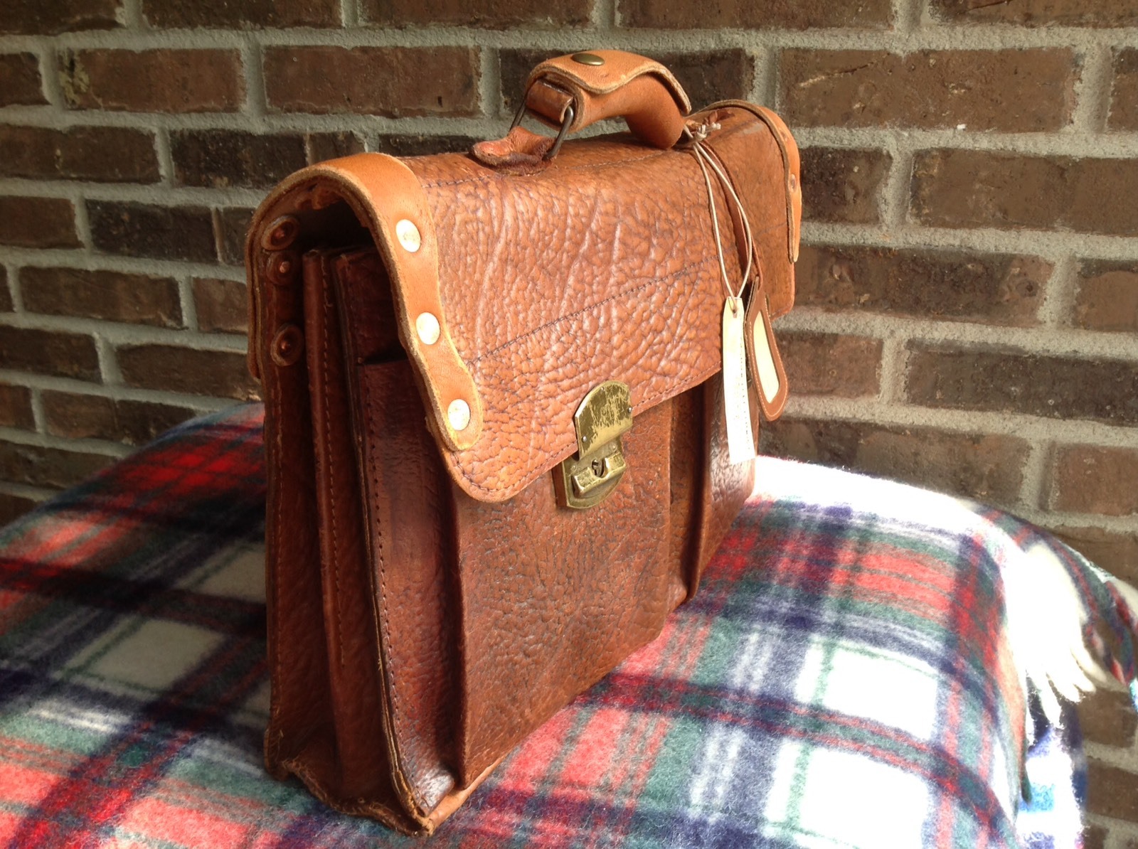 VINTAGE 1950’s GERMAN MADE COGNAC BASEBALL GLOVE LEATHER BRIEFCASE BAG R$1398