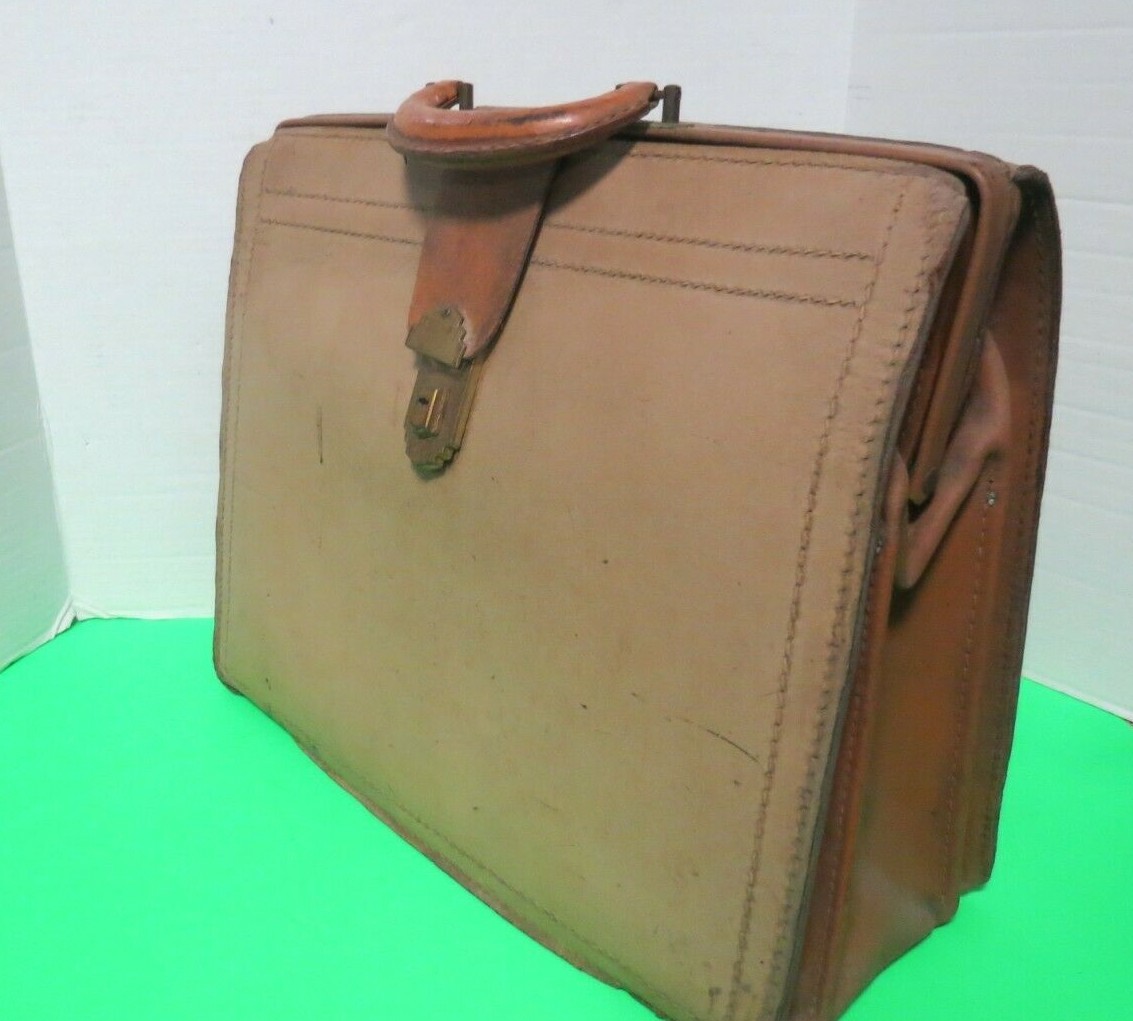 Vintage Wear Best Deep Buff Split Cowhide Brief Case Satchel 16″L x 14″ Tall