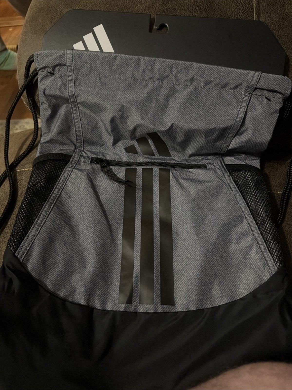 Adidas Alliance 3 Sackpsck Drawstring Backpsck Twill Onix grey black Osfa