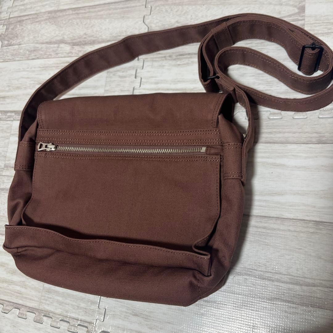 Authentic Yoshida Kaban PORTER Shoulder Bag Brown 25x28cm Cotton Canvas Excellen