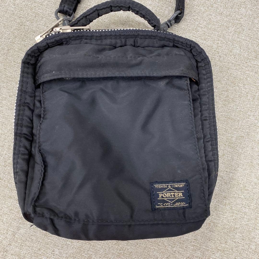 Authentic Yoshida Kaban Porter Mini Shoulder Bag 16cm Black Crossbody Damaged