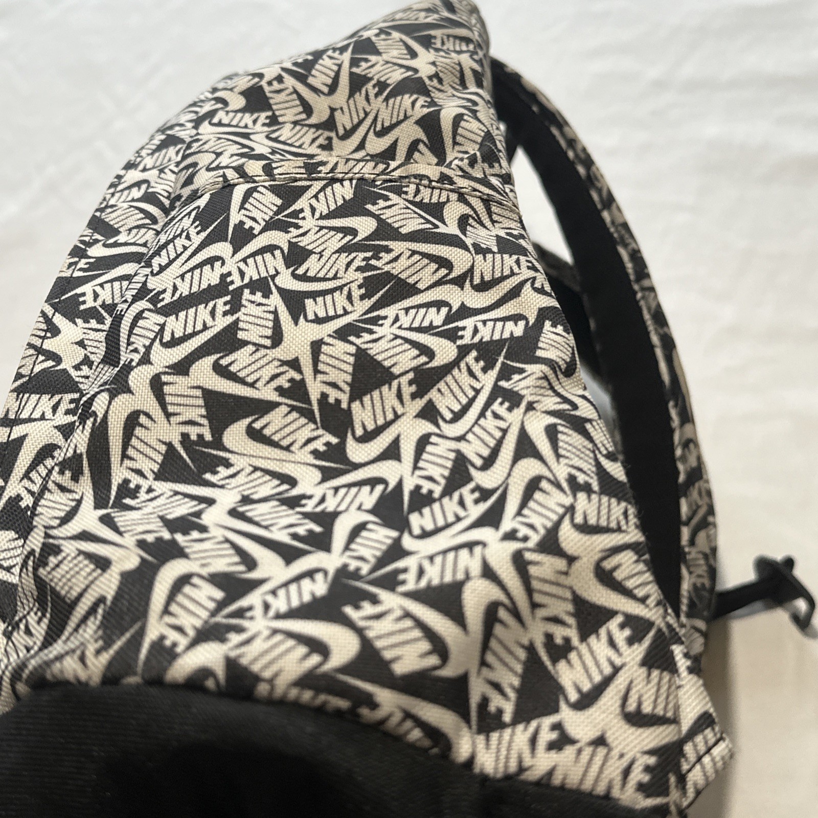 Nike Backpack Black White AOP Allover Big Logo Swoosh – SEE DESCRIPTION