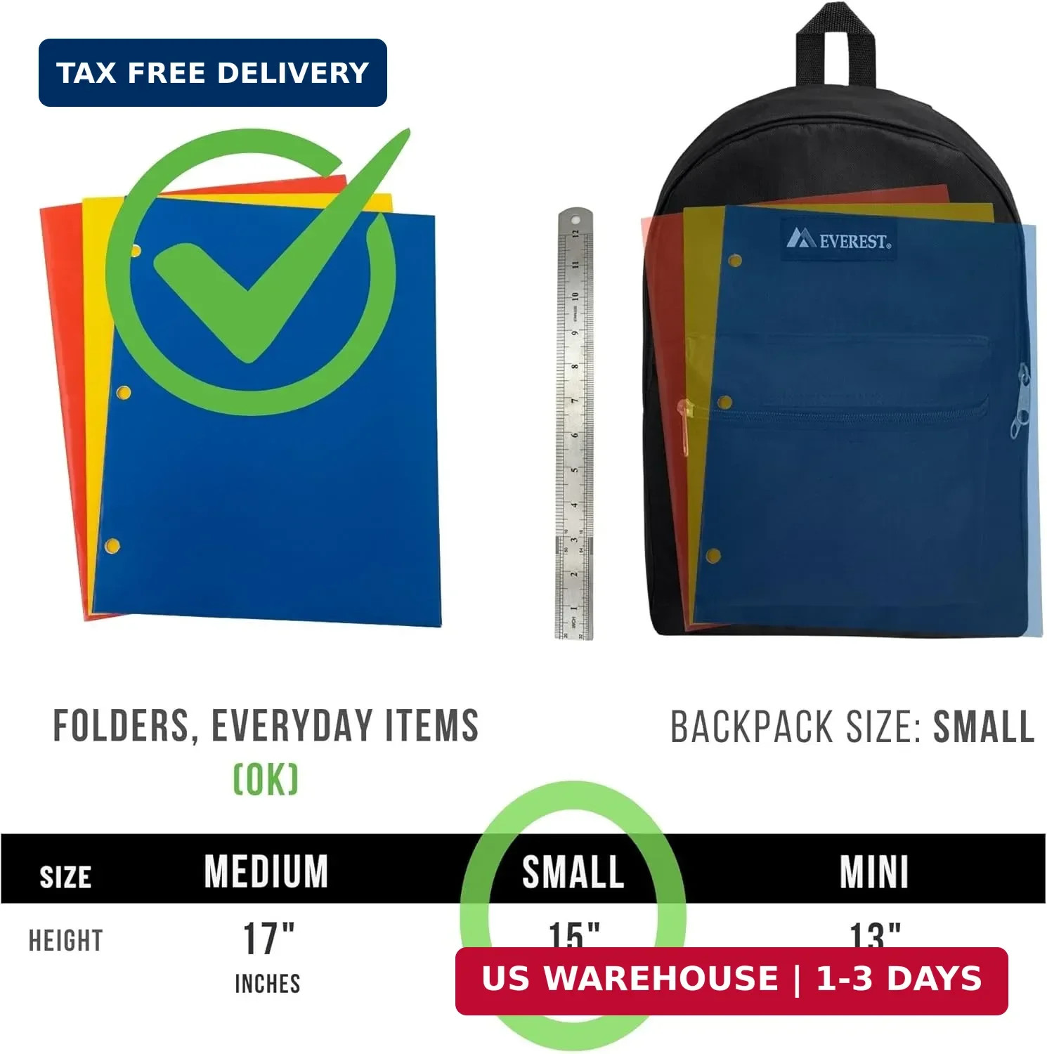 Everest Basic Backpack, Hot Pink, One Size