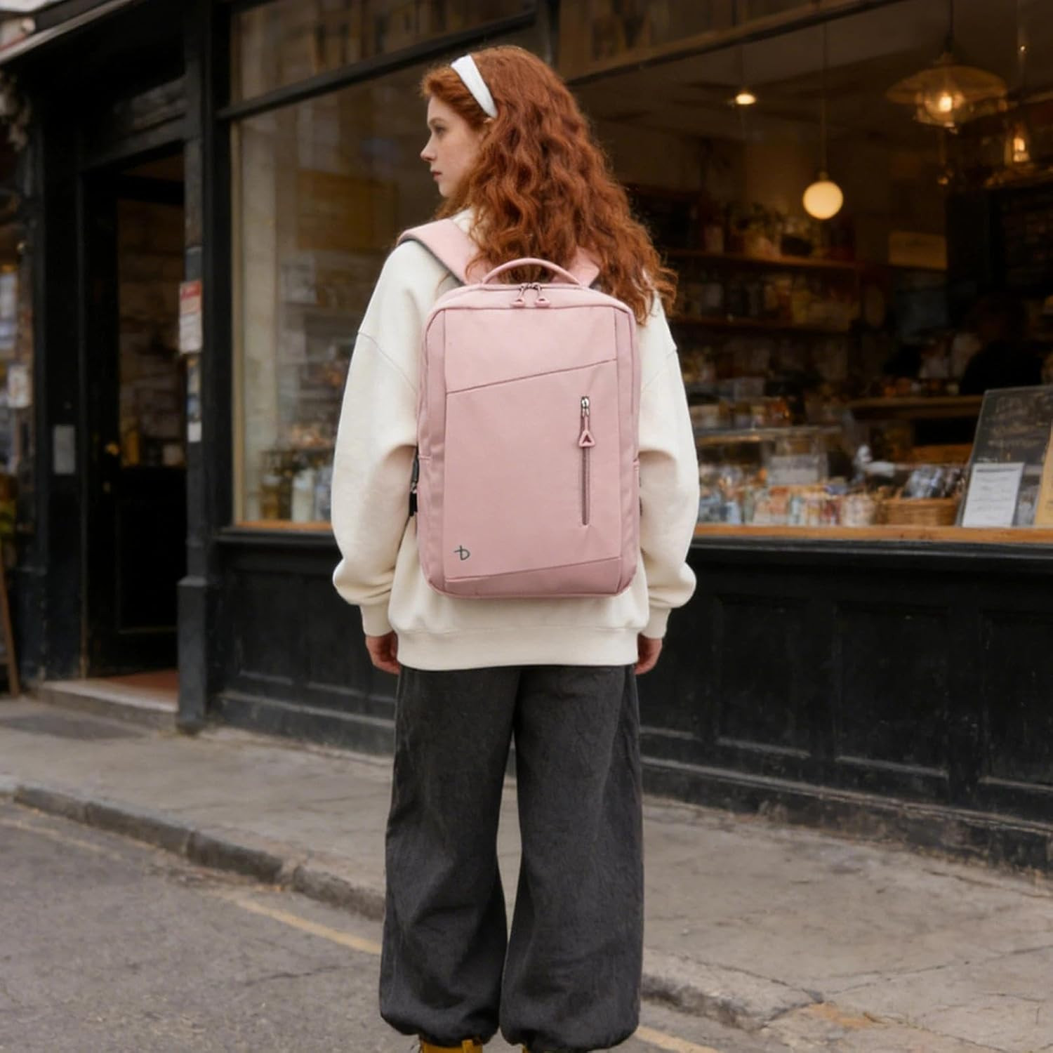 Waterproof Travel Laptop Backpack with USB Charging Port – Pink