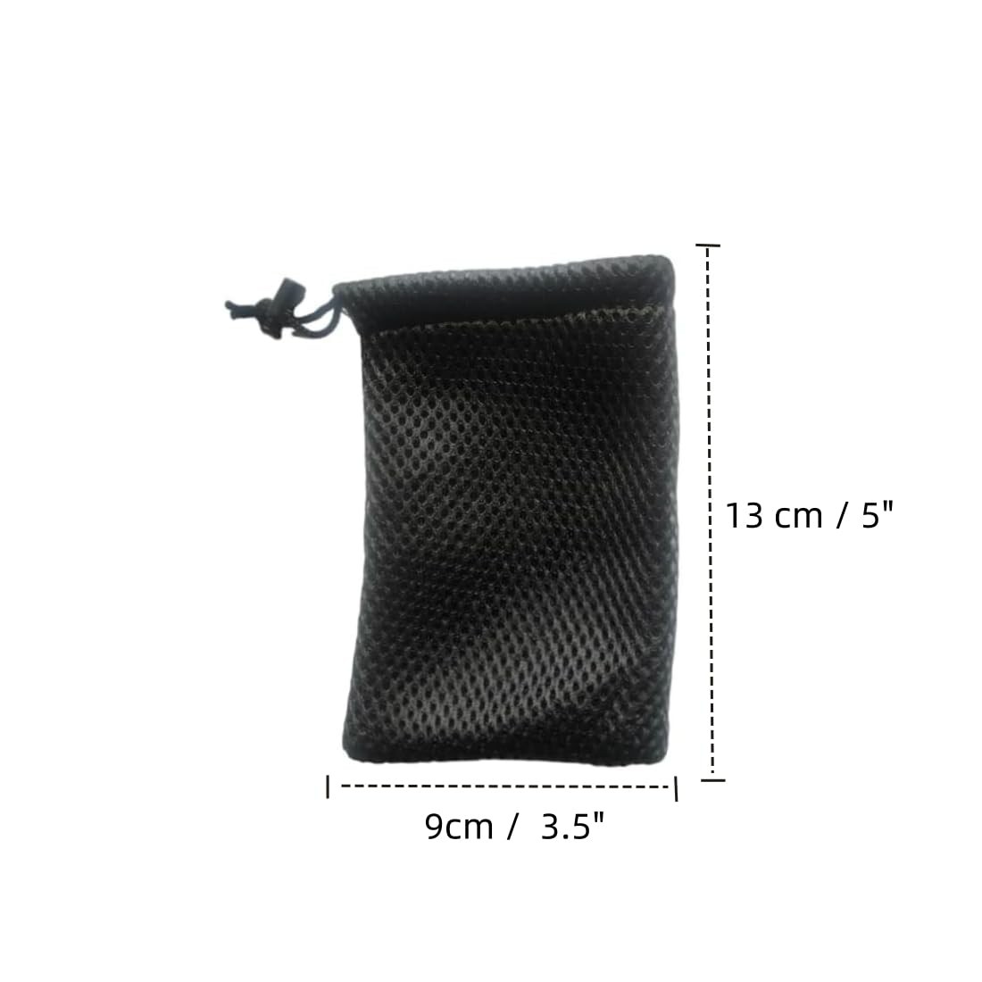 Bolsas de malla pequeñas nailon negro (10 unidades, 13 x 9 cm, 5 x 3,5 pulgadas)