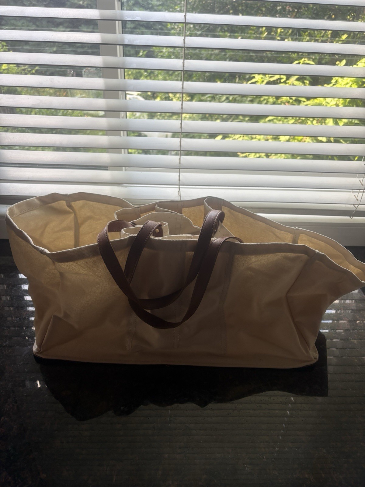 Farmers Market Beige Tote Bag Solid Double Waxed Canvas