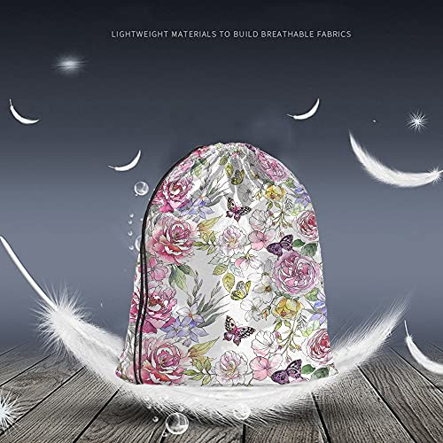 Peonies Drawstring Bags Backpack Bag Summer Spring 14×16.9 Inch Multi-a117