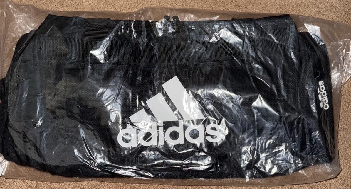 NWT adidas Defender II Medium Duffel Bag, 5141793 Black/white