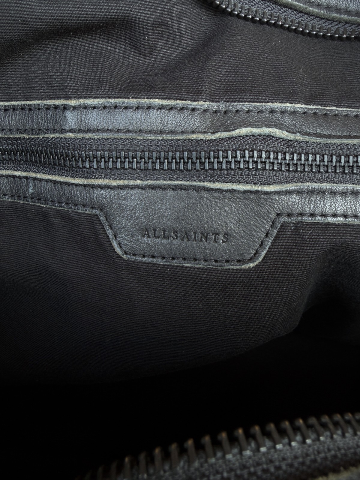 AllSaints MEGURO Leather Holdall Bag Black MEDIUM Unisex Mens Day Bag Shoulder