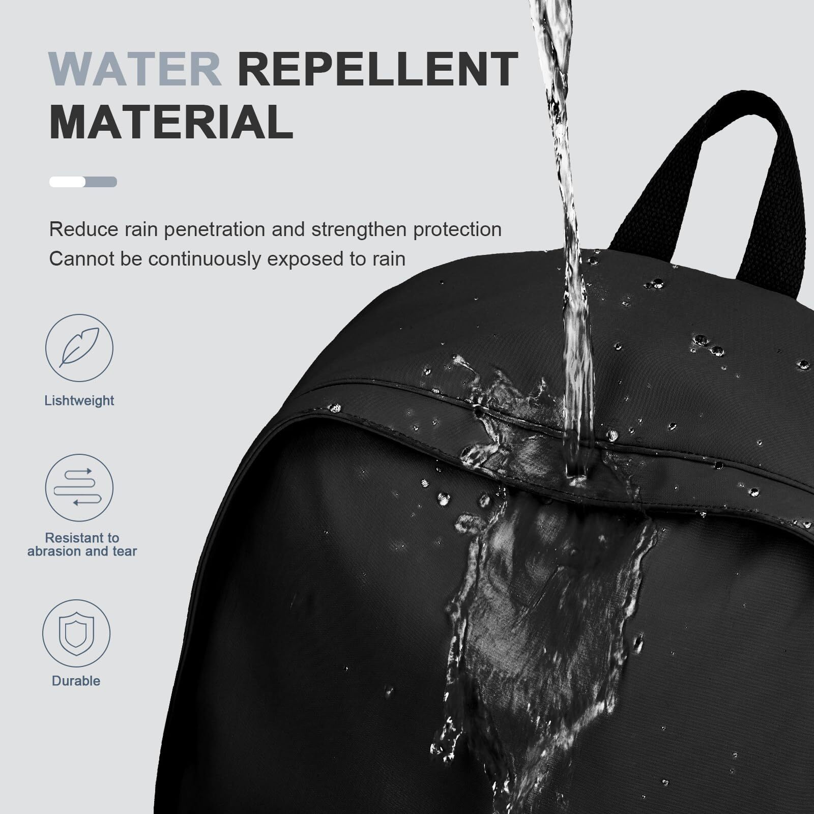 Classic Basic Black Backpack For WomenWaterproof High School BookbagLightweig…