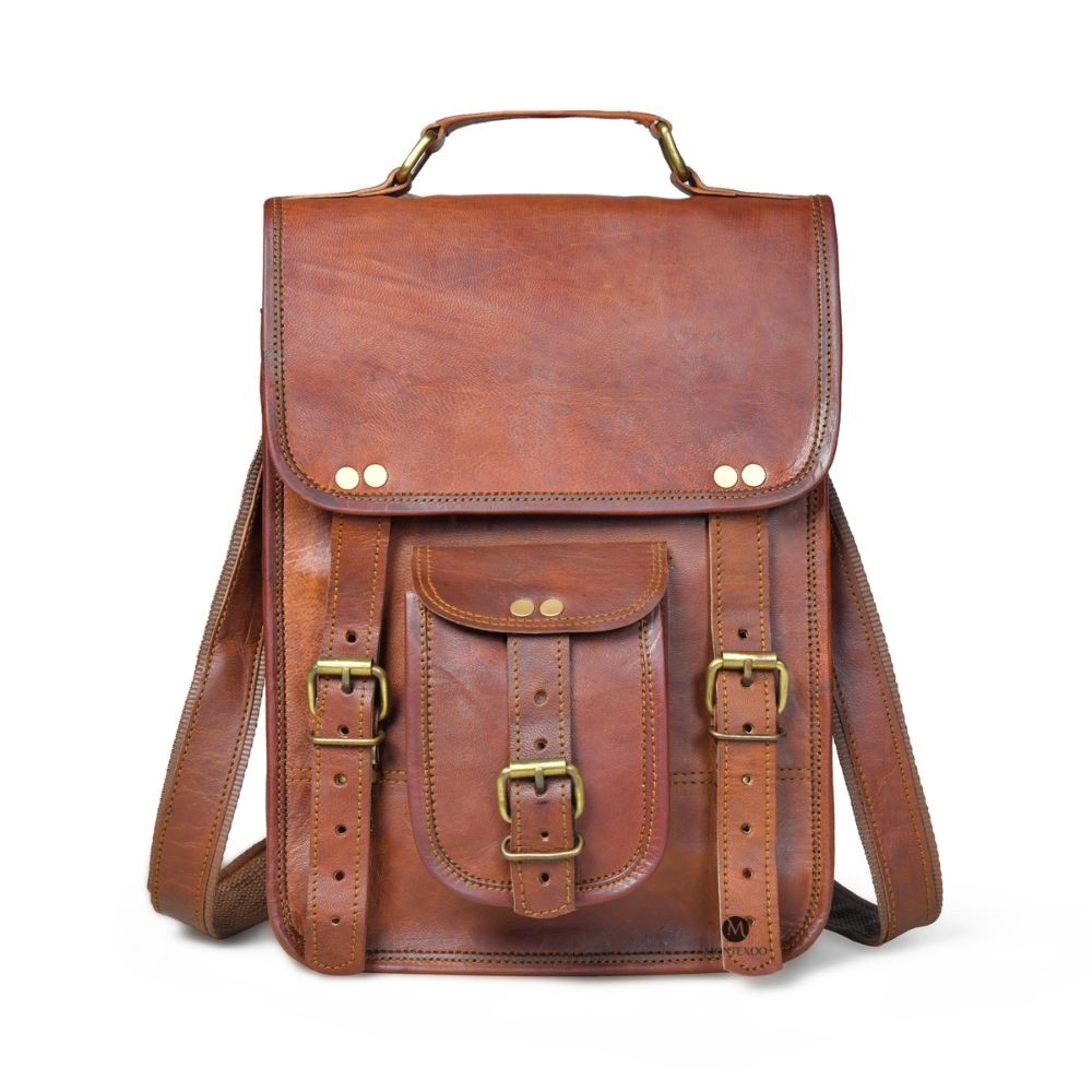 Genuine Leather Crossbody Messenger Bag9x11Brown iPad Tablet+B 1 G 1Free Journal