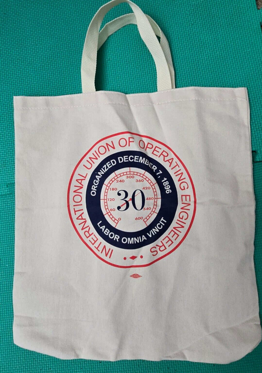 International Union Of Operating Engineers Cavas Tote Bag 18X16.5″ Off White USA