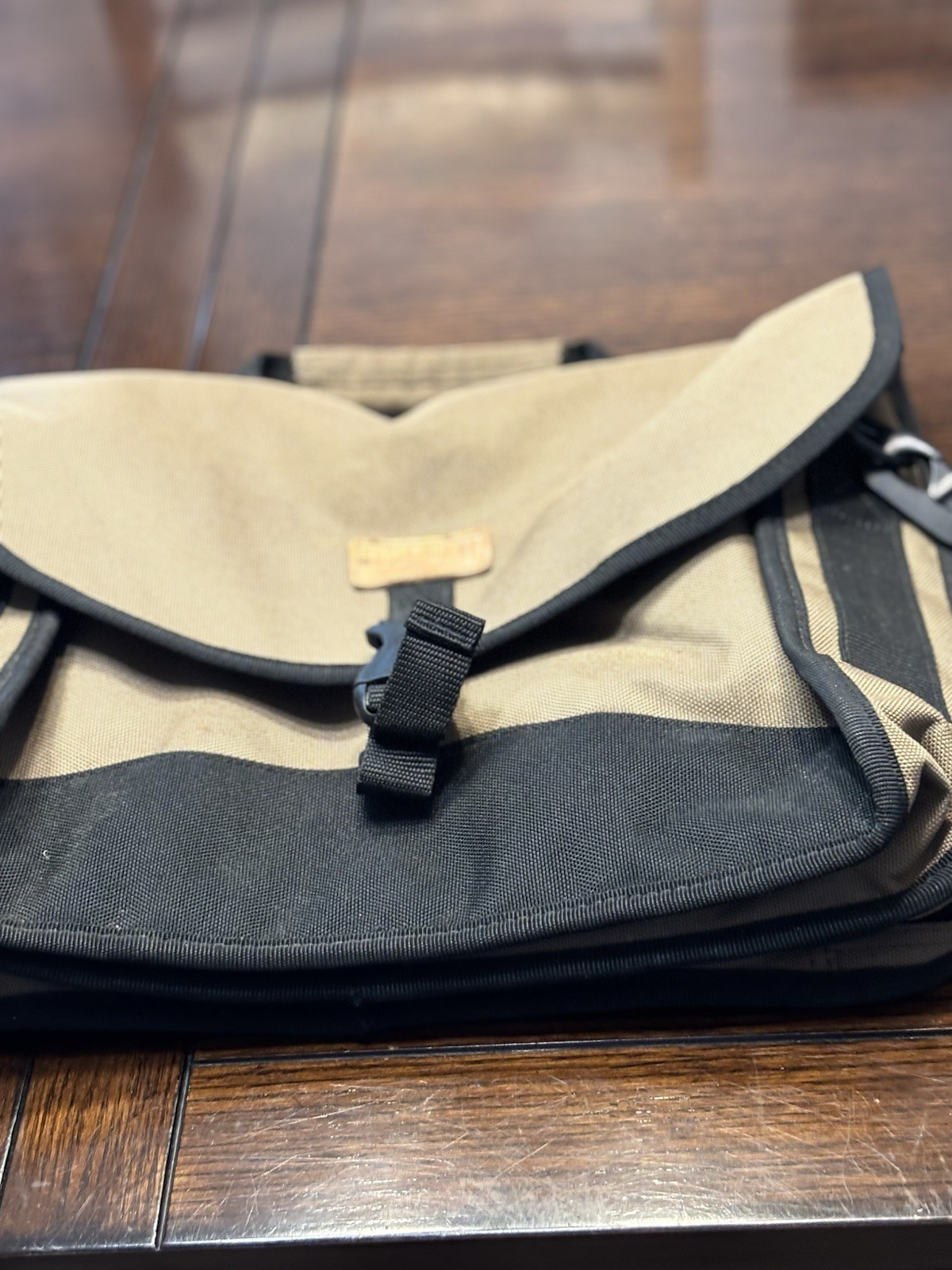 Duluth Trading Co. Briefcase/ Laptop Bag Black / Tan Canvas Multi Purpose Bag