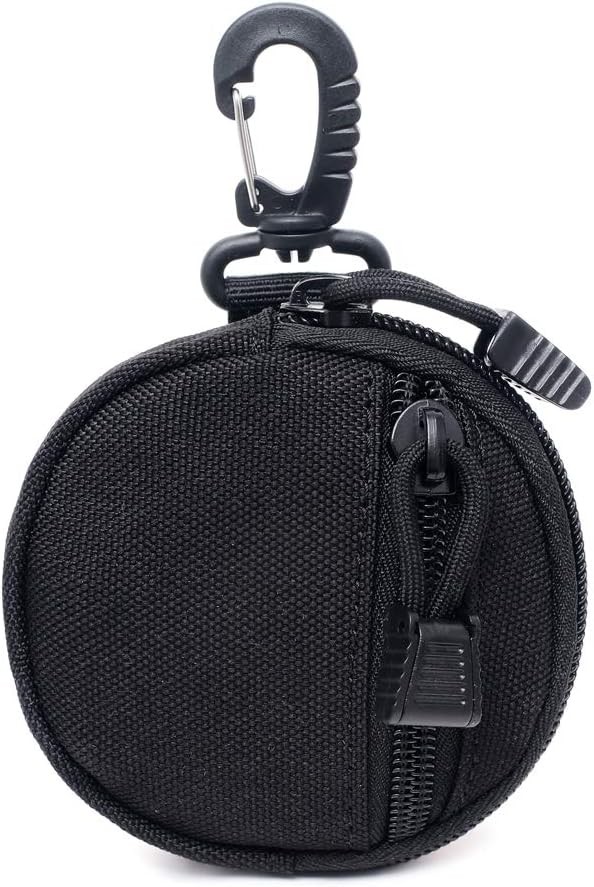 Coin Purchase Keychain, Professional Molle Pouch for Men Small Round Coin Holder
