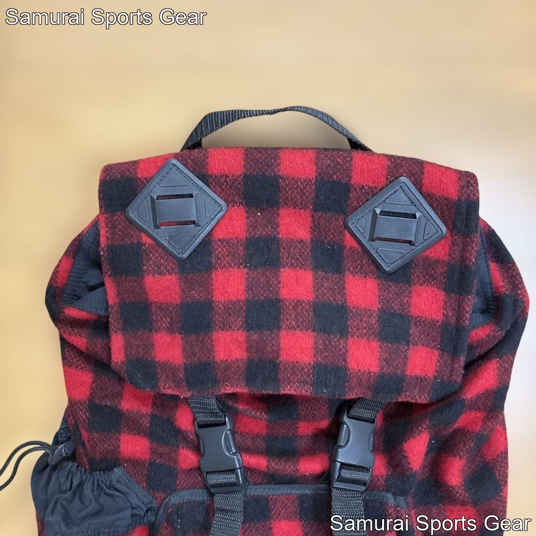 Rare USA Johnson Woolen Mills Backpack, Distinctive Buffalo Plaid Wool