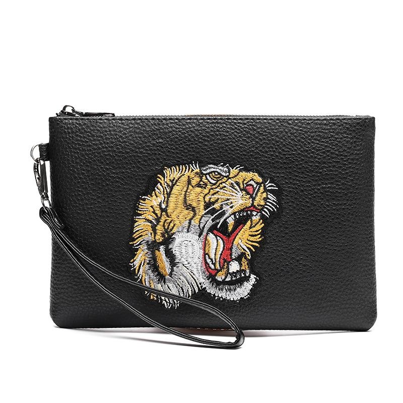 Men’s Quality Leather Clutch Bags Business Envelope Handbags Men Wrist Wallets