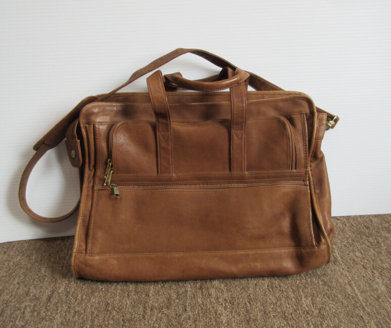 Boulder Ridge Glove Tanned Cowhide Brown Leather Briefcase Messenger Bag