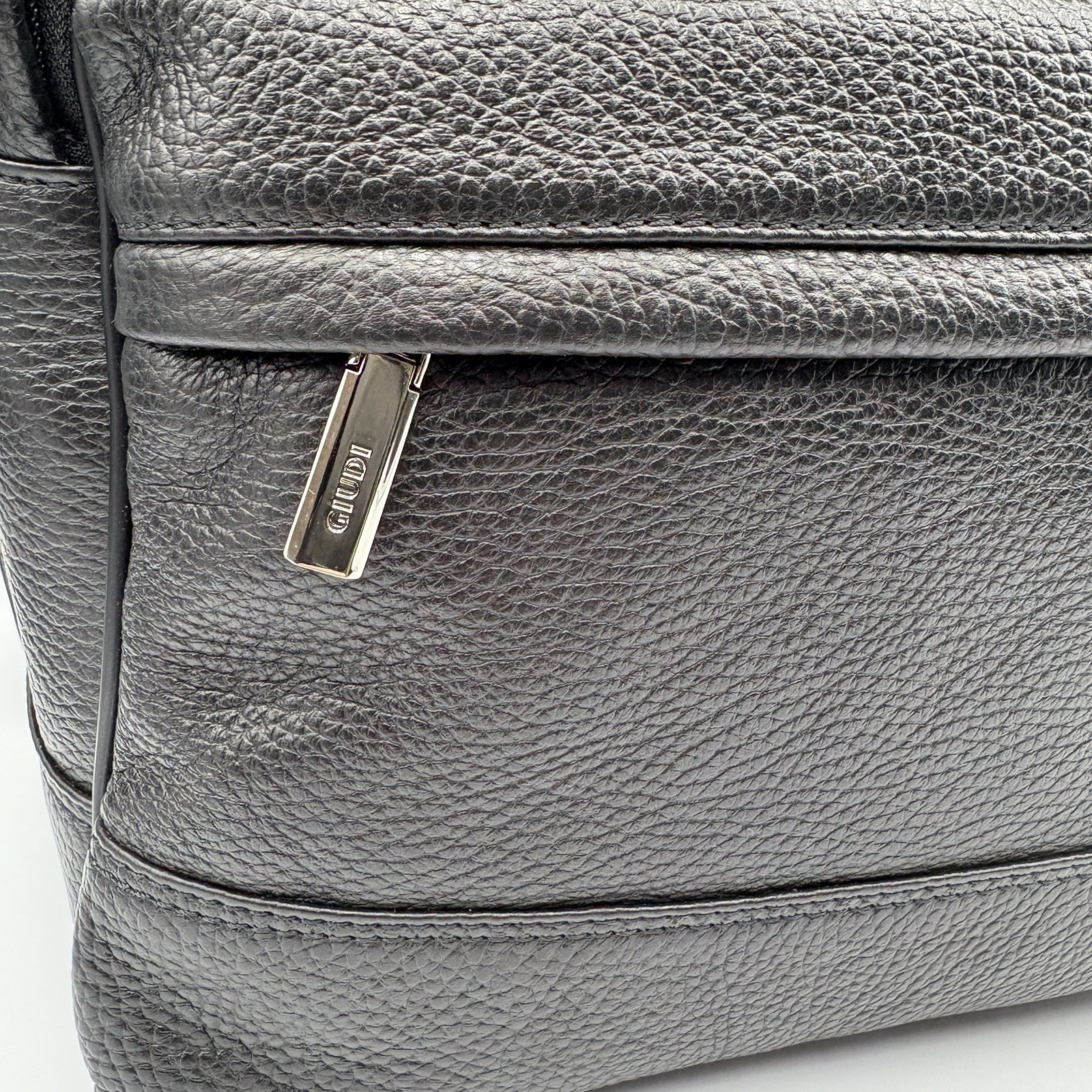 Giudi Hammered Calf Genuine Leather Black Backpack – Made In Italy