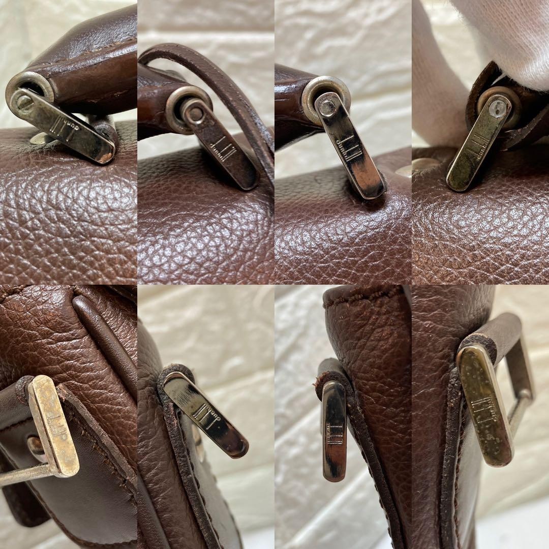 Dunhill Flap Briefcase Business Bag Brown Calf Leather Lock & Key Top Handle Men