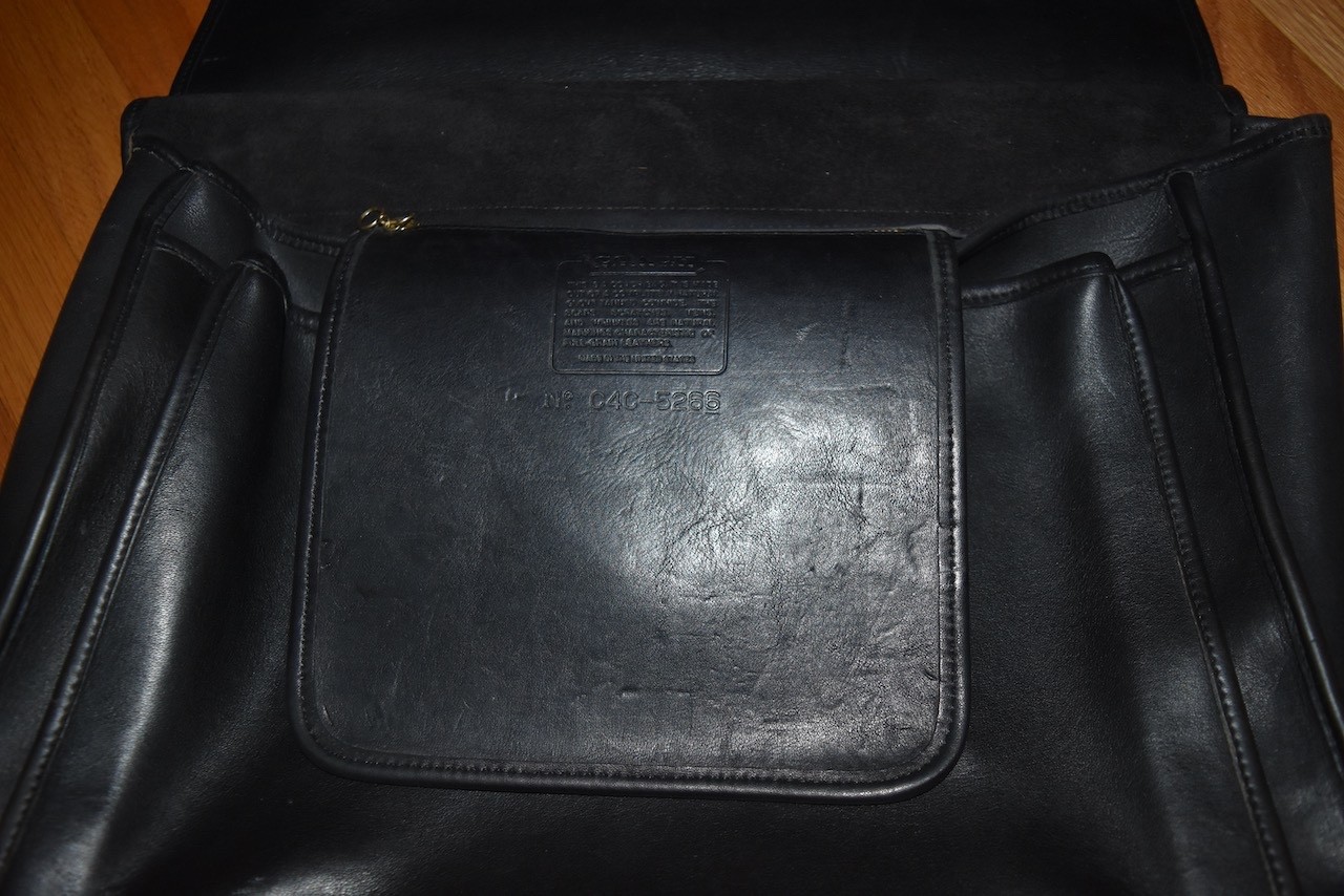 VTG Coach Beekman Brief Bag Briefcase Laptop Bag Black Leather Strap 5266 USA