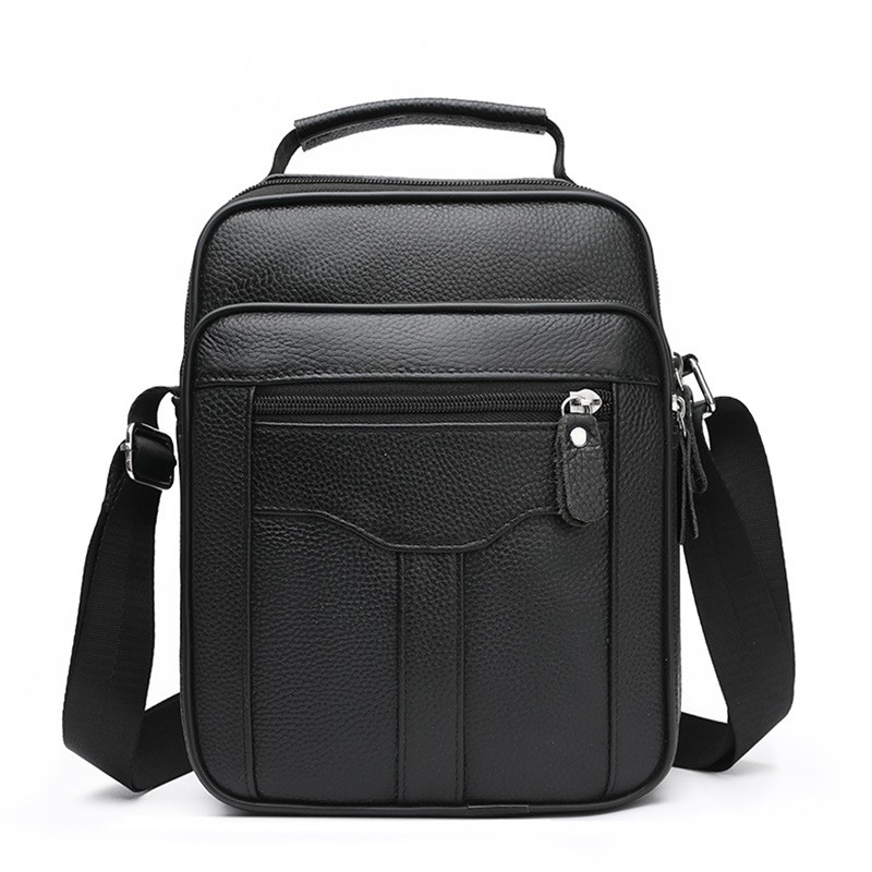 Men’s Genuine Leather Messenger Bag Crossbody Sling Bag for Casual Business Work