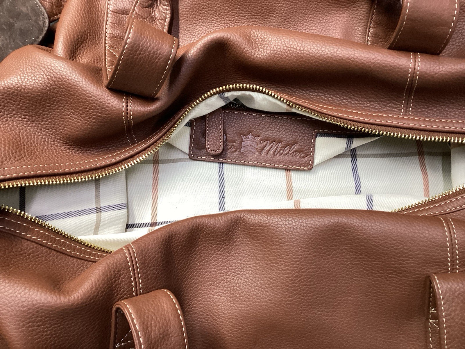 Peter Millar Leather Duffle Bag