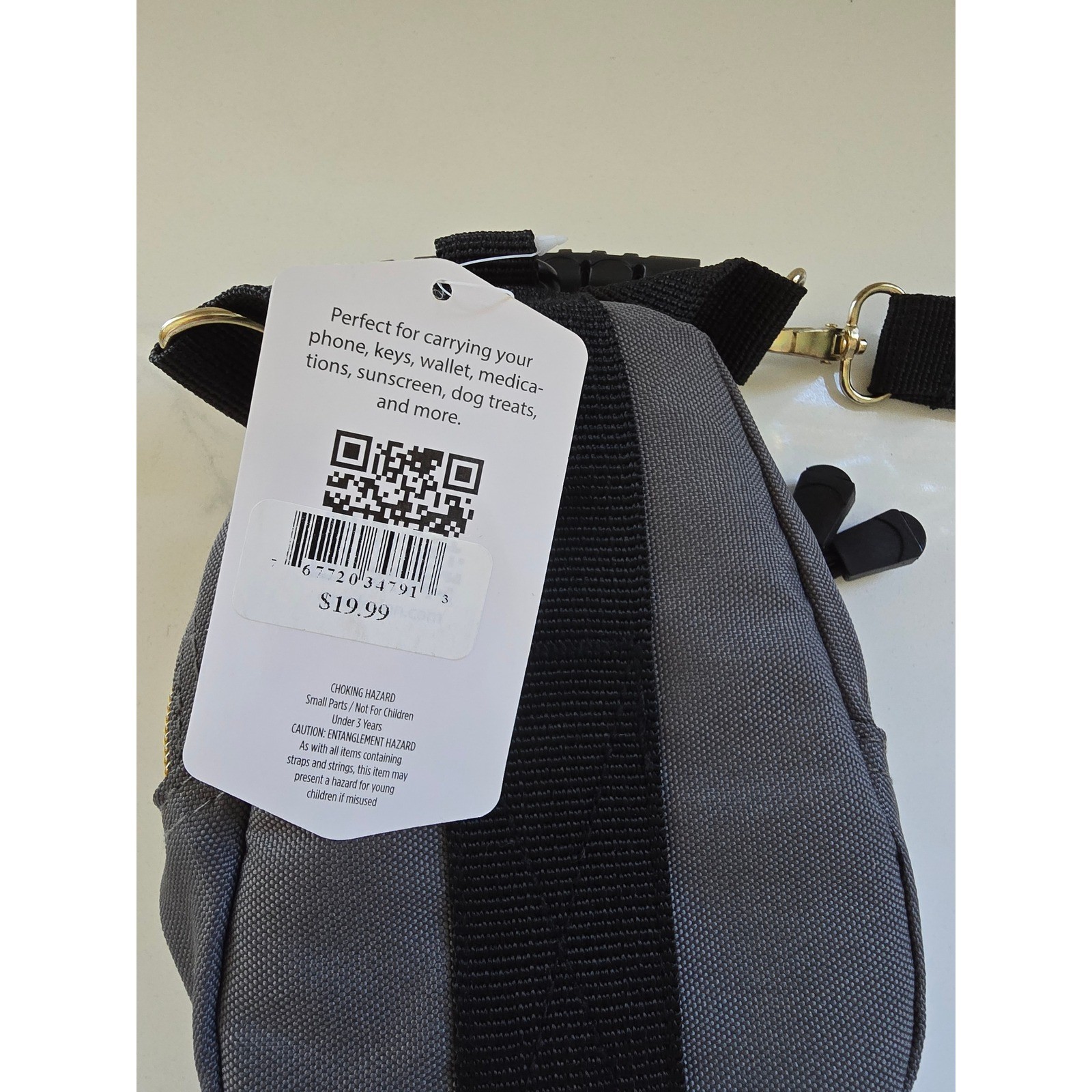 7×5 CMC US Navy Daypack Collection Mini Crossbody Bag Grey Gold Hardware NWT
