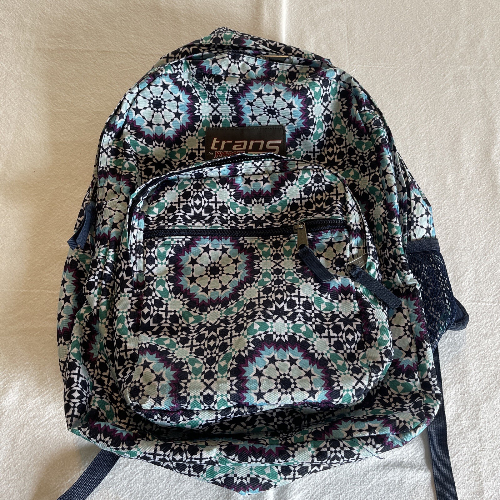 Trans by Jansport Computer Back Pack 4 Compartments Very Clean Multicolor
