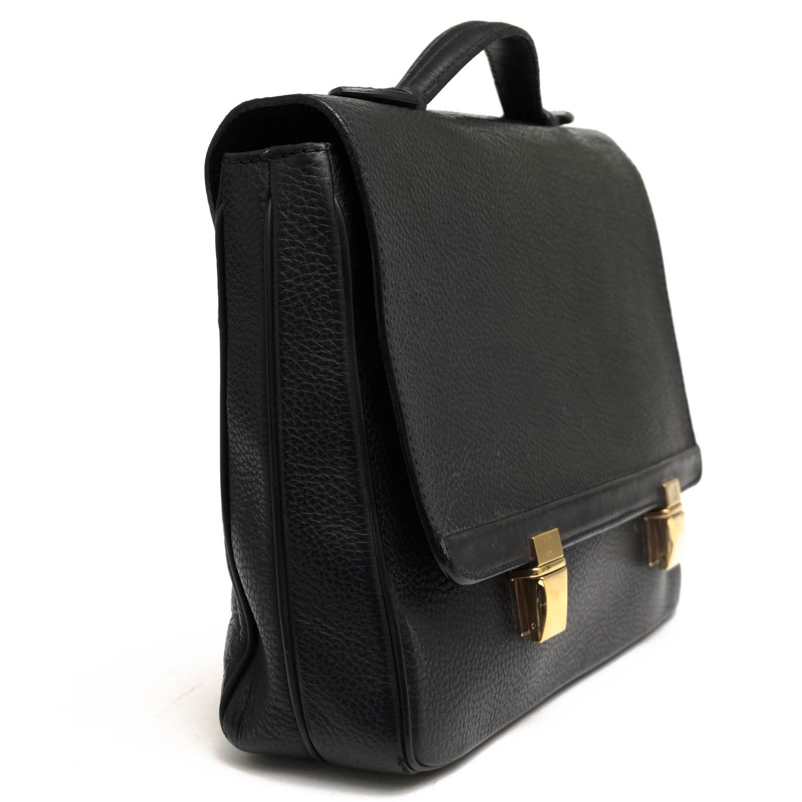Dunhill Business Bag A4 storage briefcase for men black leather 24×34×8cm rare