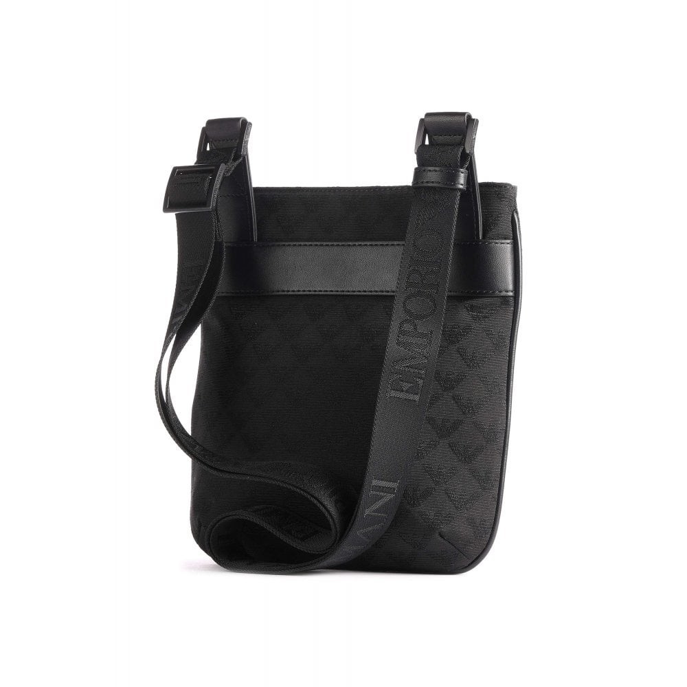 Emporio Armani Black Logo Men’s Small Messenger Bag Zip Adjustable Strap