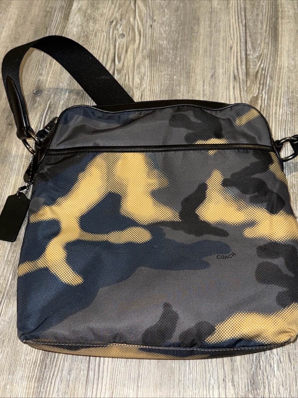 COACH, Shoulder Bag, messenger bag, camouflage, Black Camouflage, good condition