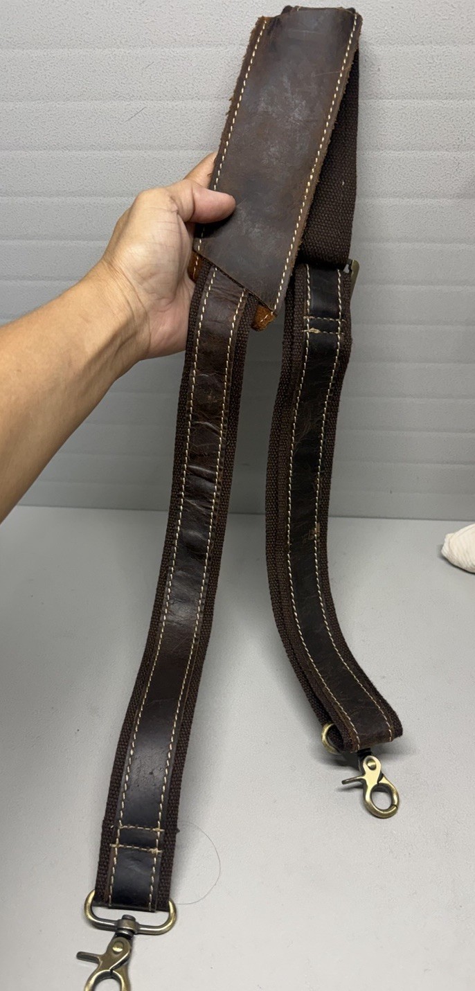 Men’s REPLACEMENT Strap Padded Brown Nylon/Leather Trim Oiled Adjustable