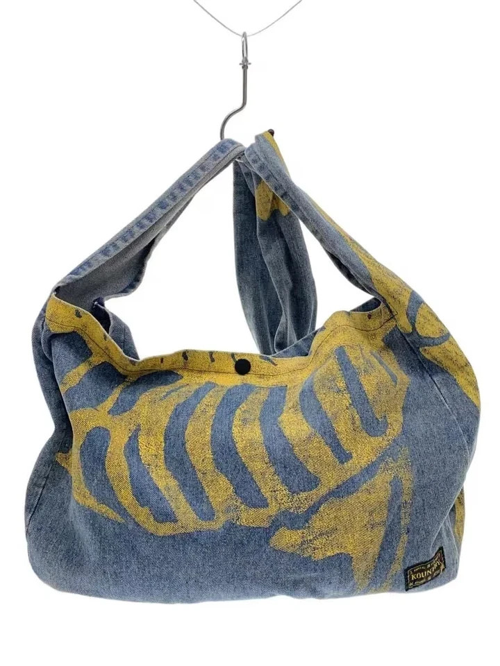 KAPITAL KOUNTRY Bone Shoulder Newspaper Bag Canvas Shoulder Bag Indigo Blue USED