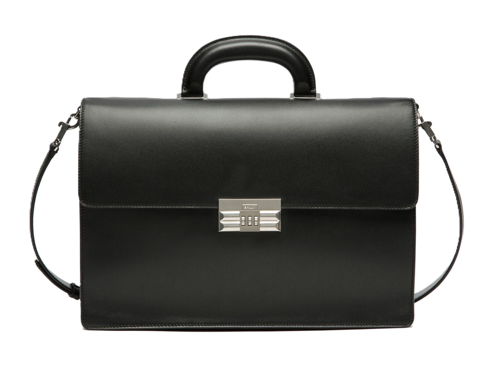 NO CUSTOMS TAX BALLY Busy black deerskin leather briefcase dial combination lock