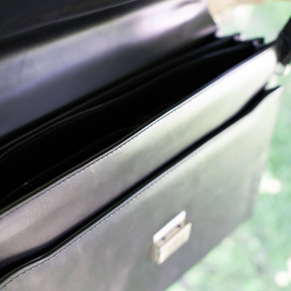 Vegan Faux Leather Executive Briefcase – Great Gift!