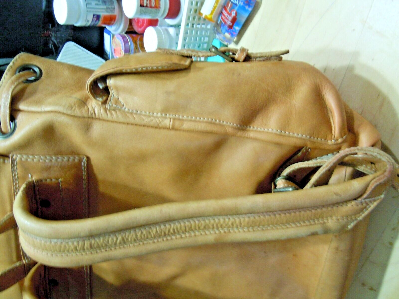 ELLINGTON Vintage Authentic Saddle Brown Leather large Backpack Bag #5