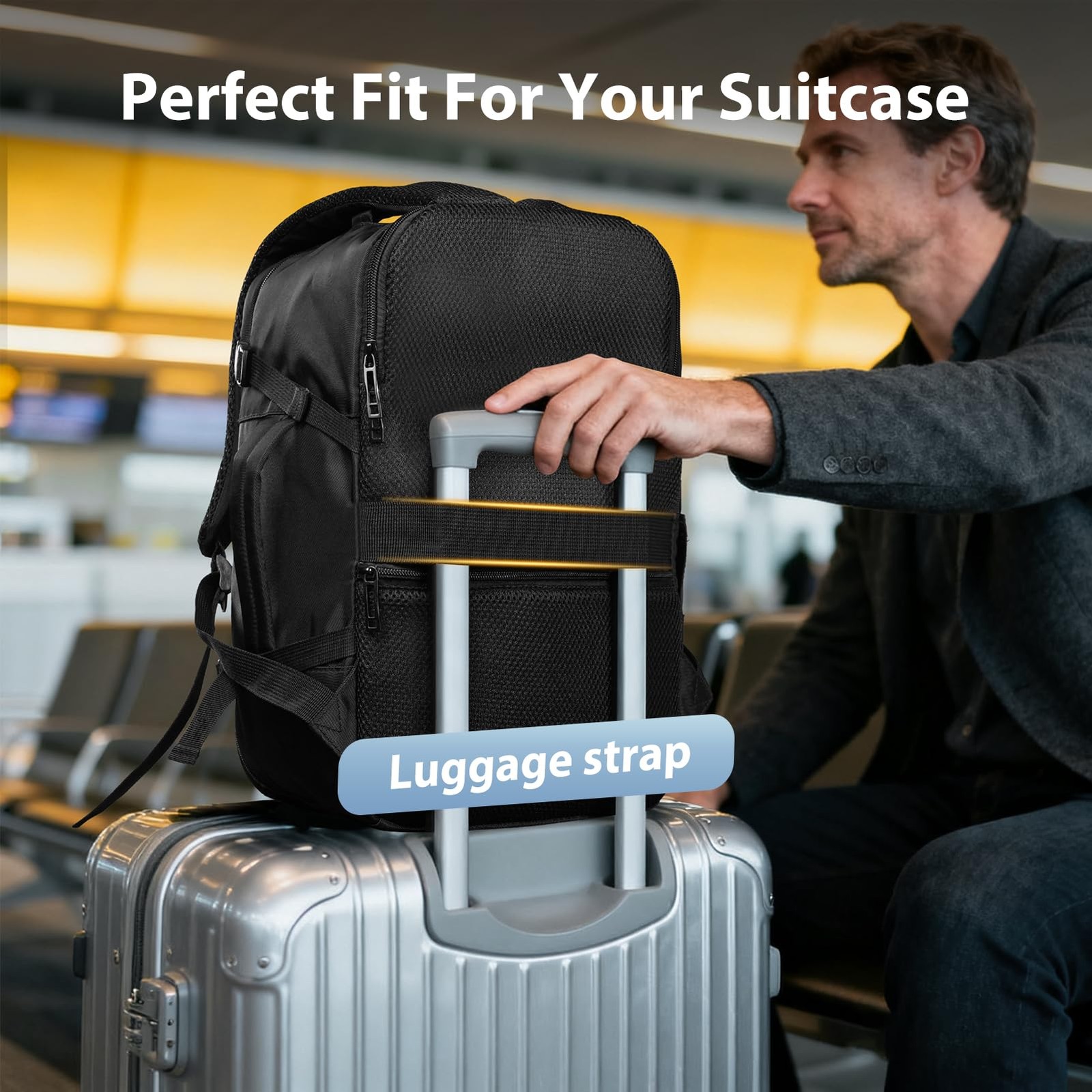 Flight Approved Carry On Backpack for Ryanair Fits 14″ Laptop – 20L Underseat…
