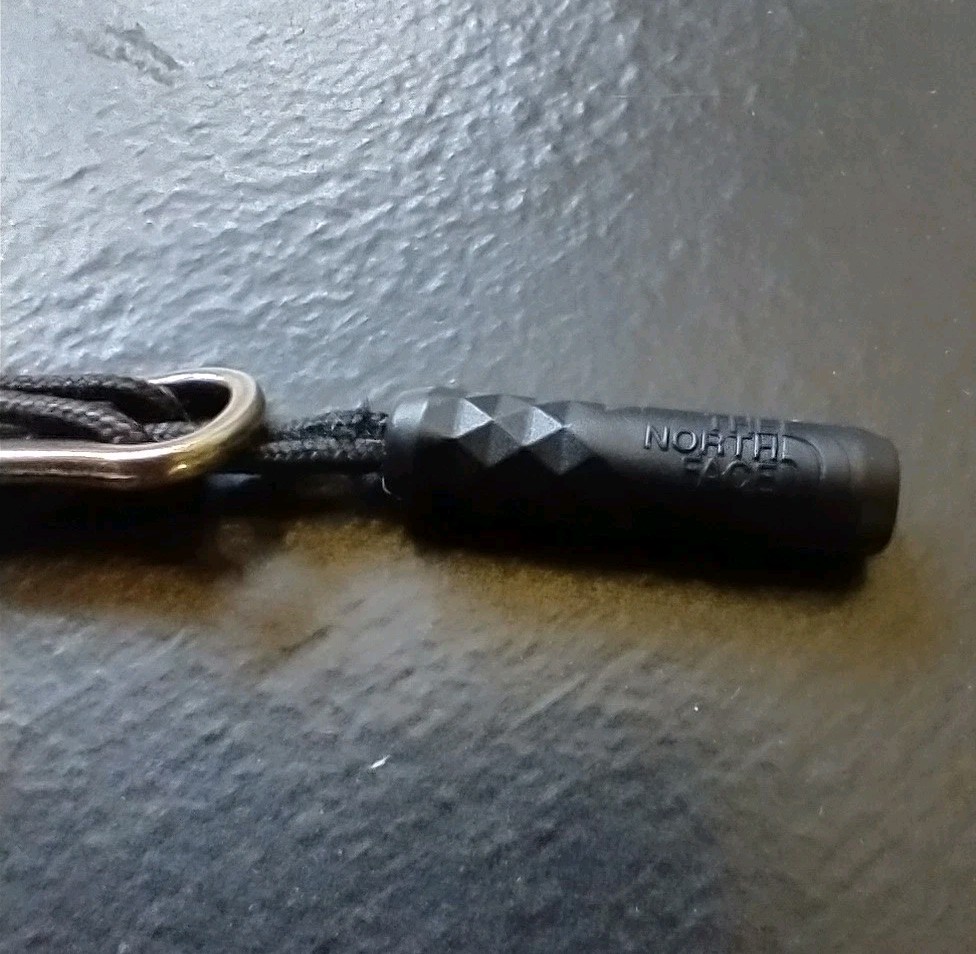 OEM The North Face Zipper Pull String Rubber Logo Black