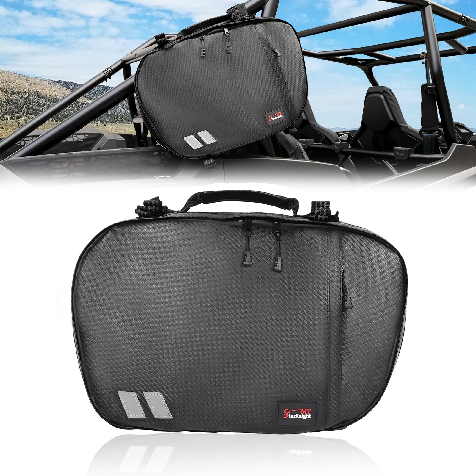 UTV Belt Bag, Universal Water Resistant SXS Roll Bar Standard Cage Storage To…