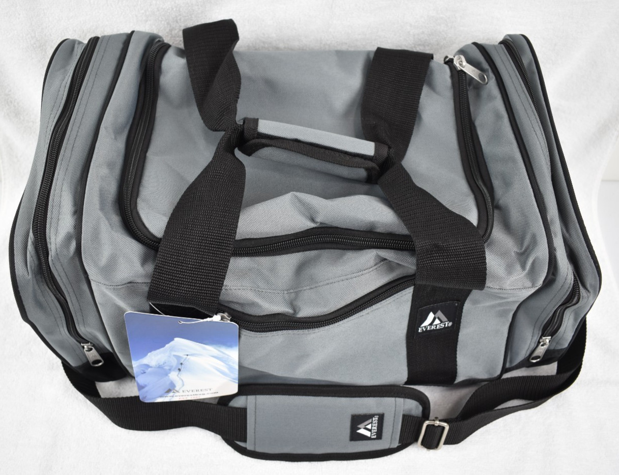 Everest Crossover Duffle Bag w/ Shoulder Strap / Gray/Black / 20″x10″x10″