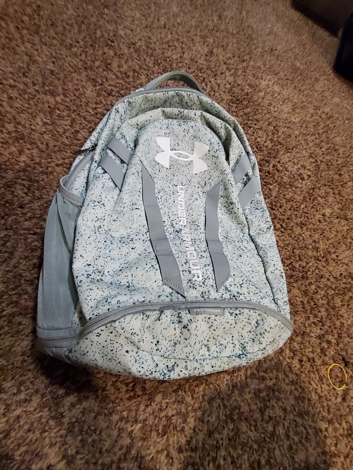 Under Armour Hustle 5.0 Backpack UA Storm White/Light Gray Speckled Laptop Bag