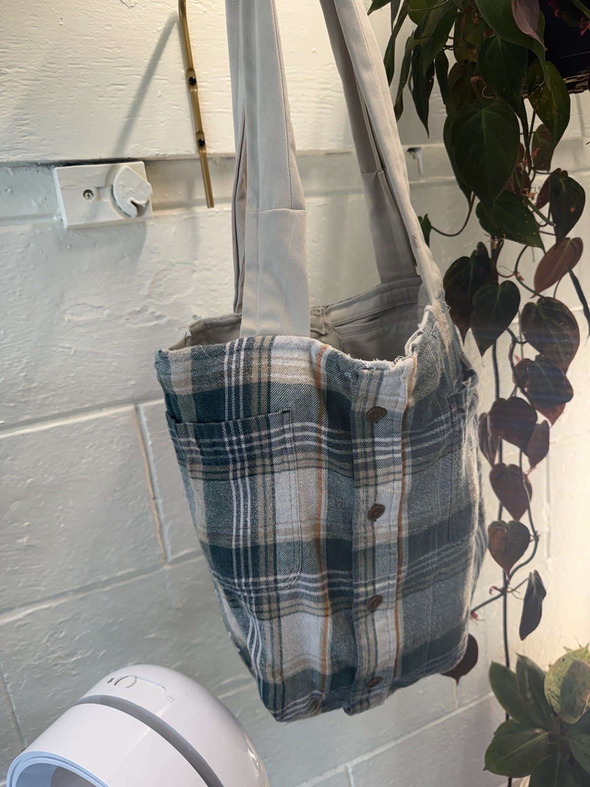 Upcycled Tote Bag Cotton Reversible Made In USA 1 of 1 patchwork