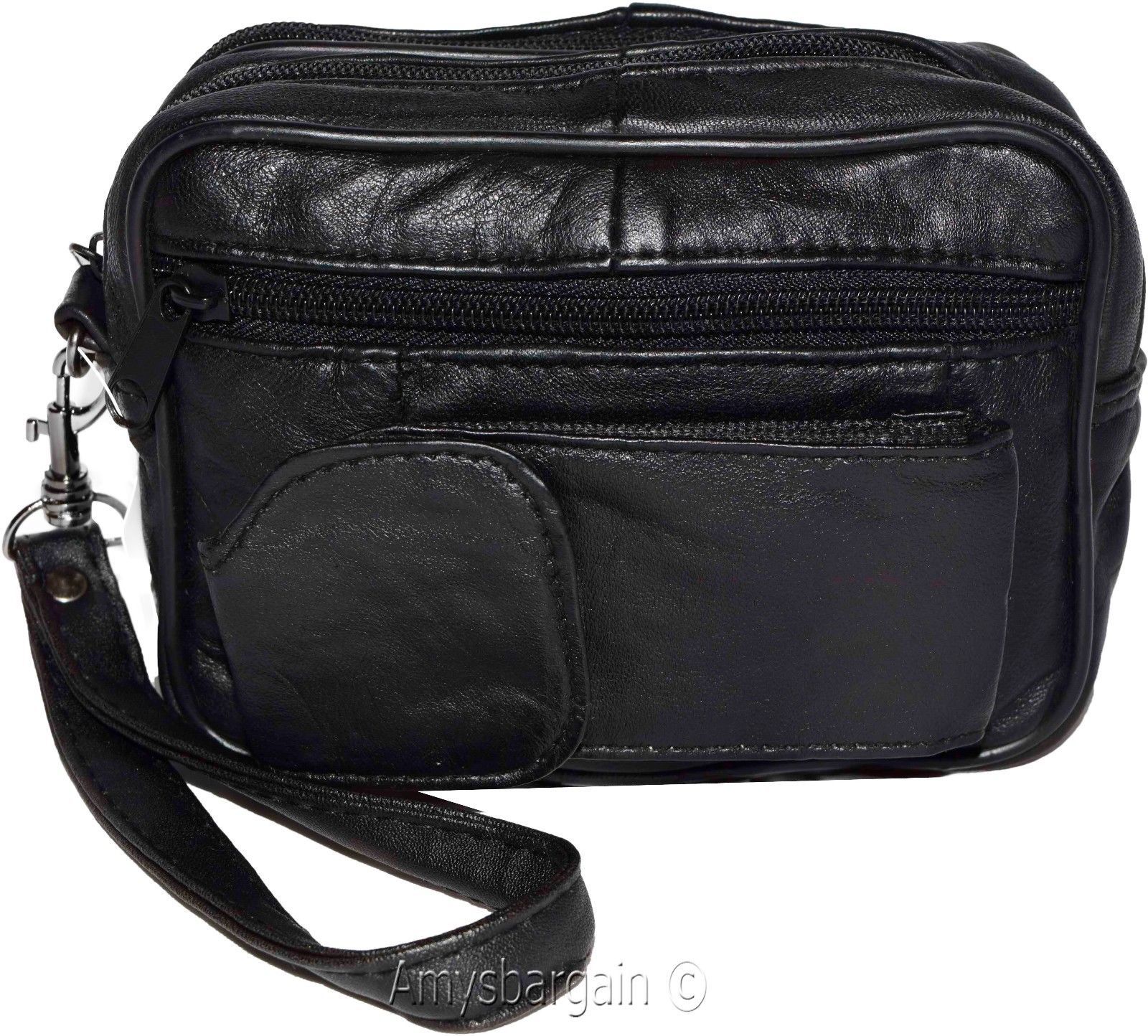 Men’s bag Leather men’s handbag Gentlemen’s leather wrist let case Wrist let