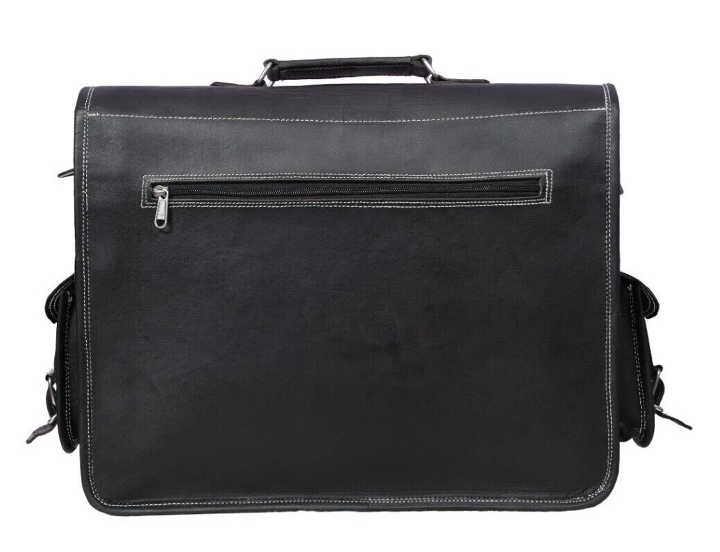 Laptop Messenger Bag Rustic Leather Office Shoulder Briefcase Travel 18″ WorkPlw