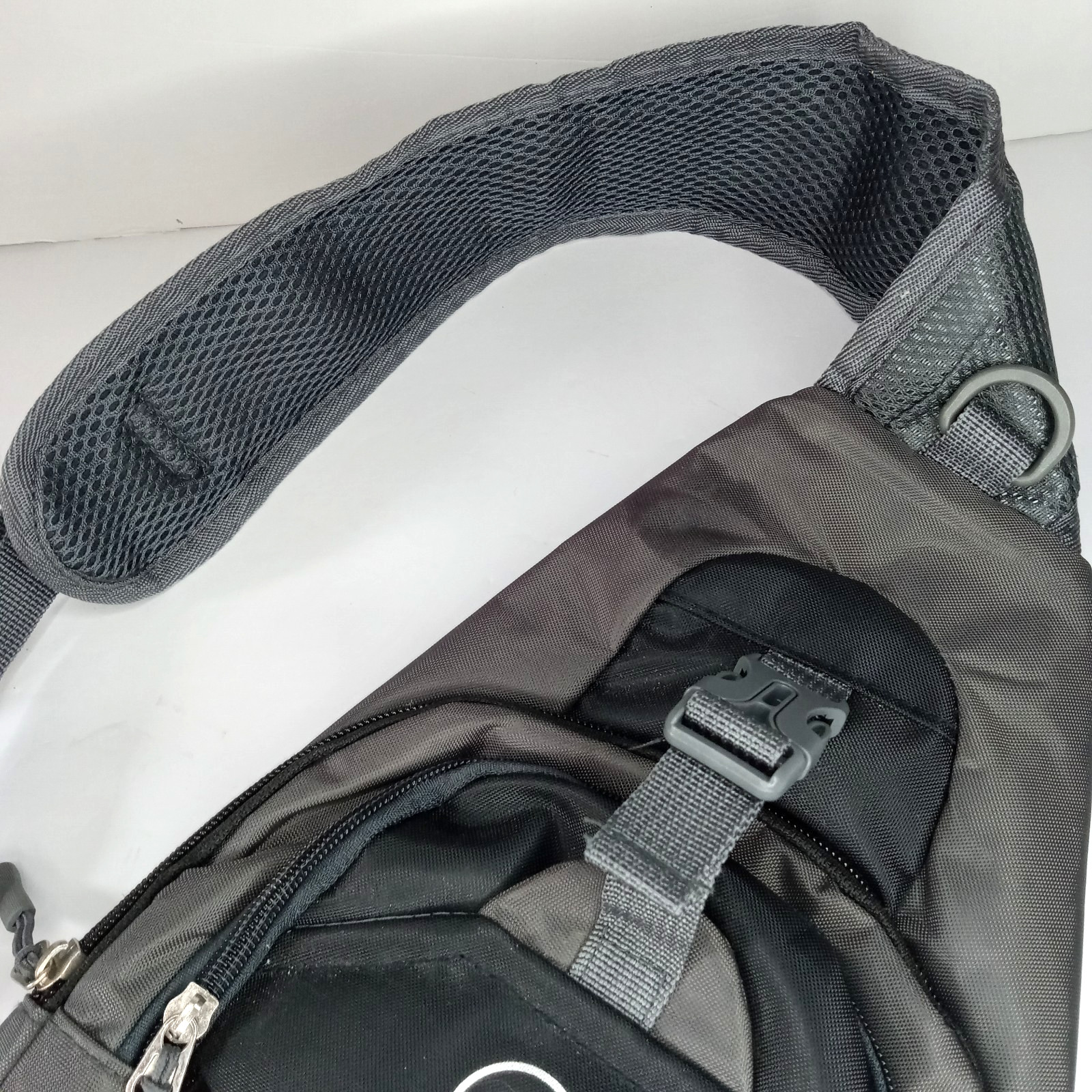 Gray Nylon Sling Bag Shoulder Backpack Unisex Men/Women Cycling Hiking Active