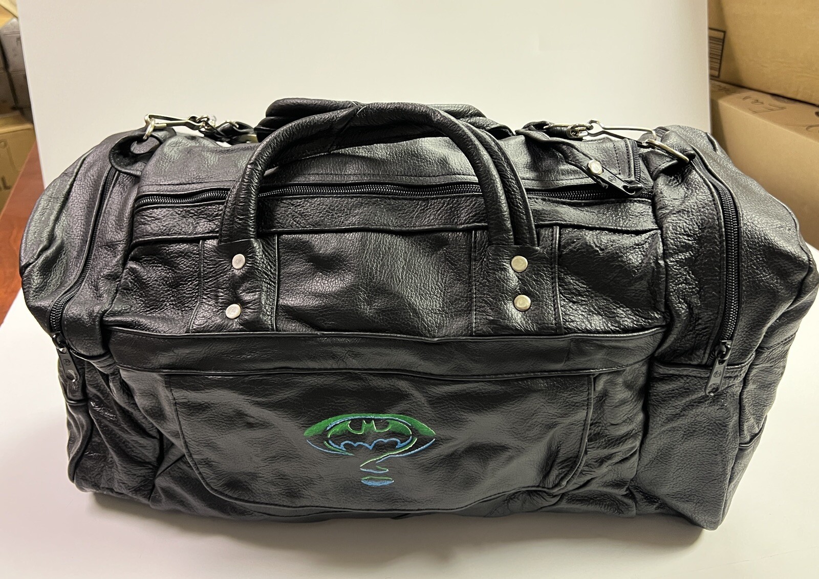 NEW Quality Handcrafted Leather Men’s Duffel Travel Bag Gym Sport, Black, SALE