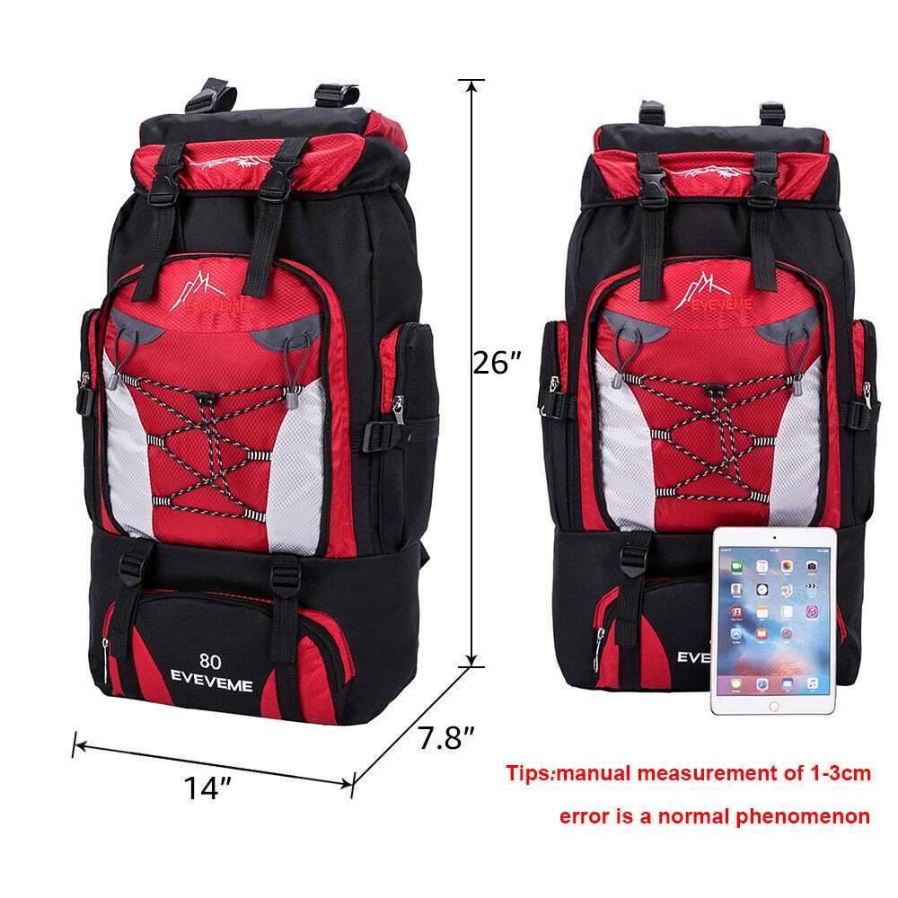 56L/80L/100L Outdoor Military Tactical Backpack Rucksack Camping Hiking Bag