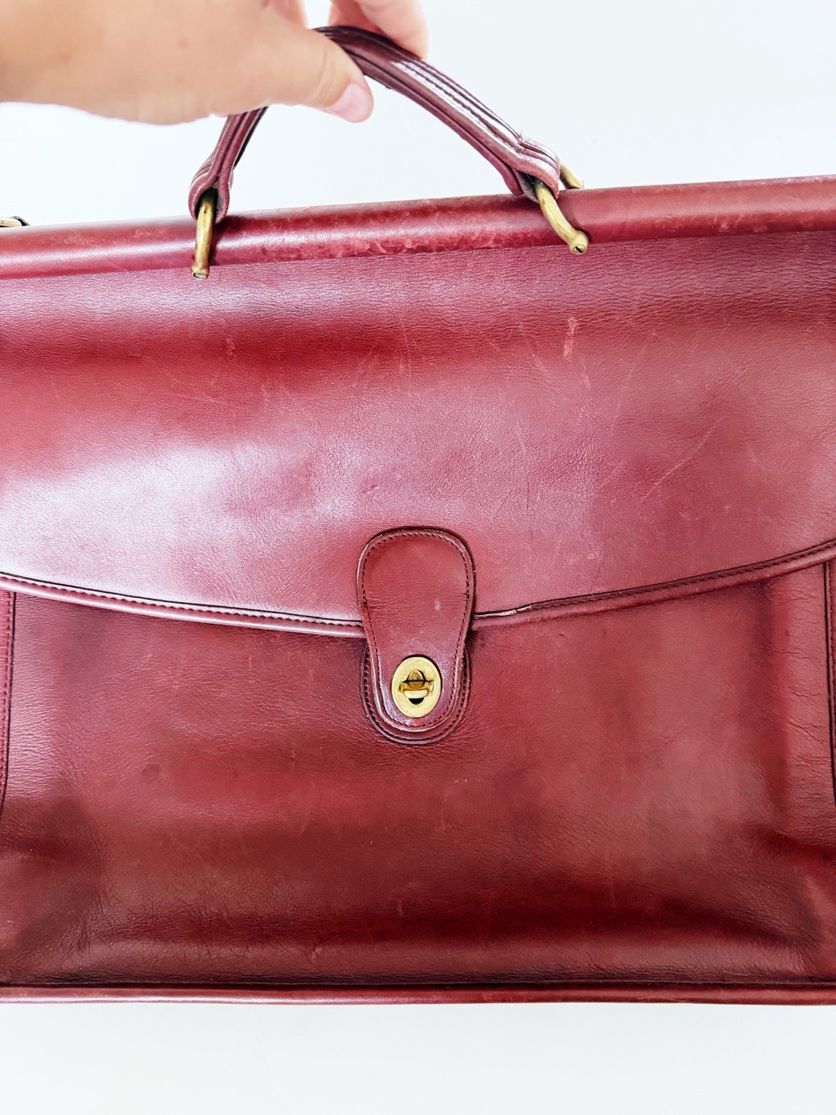 Vtg Coach Classic Flap Briefcase Style 1512-323 (US late 80s/early 90s) Mahogany