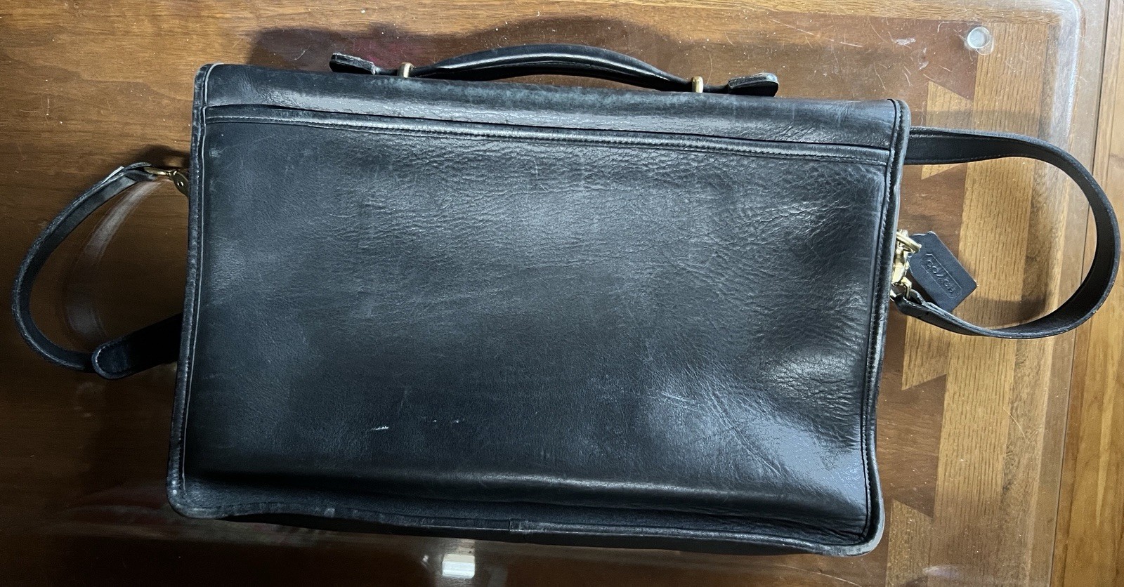 Vintage Coach Lexington Black Leather 5265 Briefcase Shoulder Bag